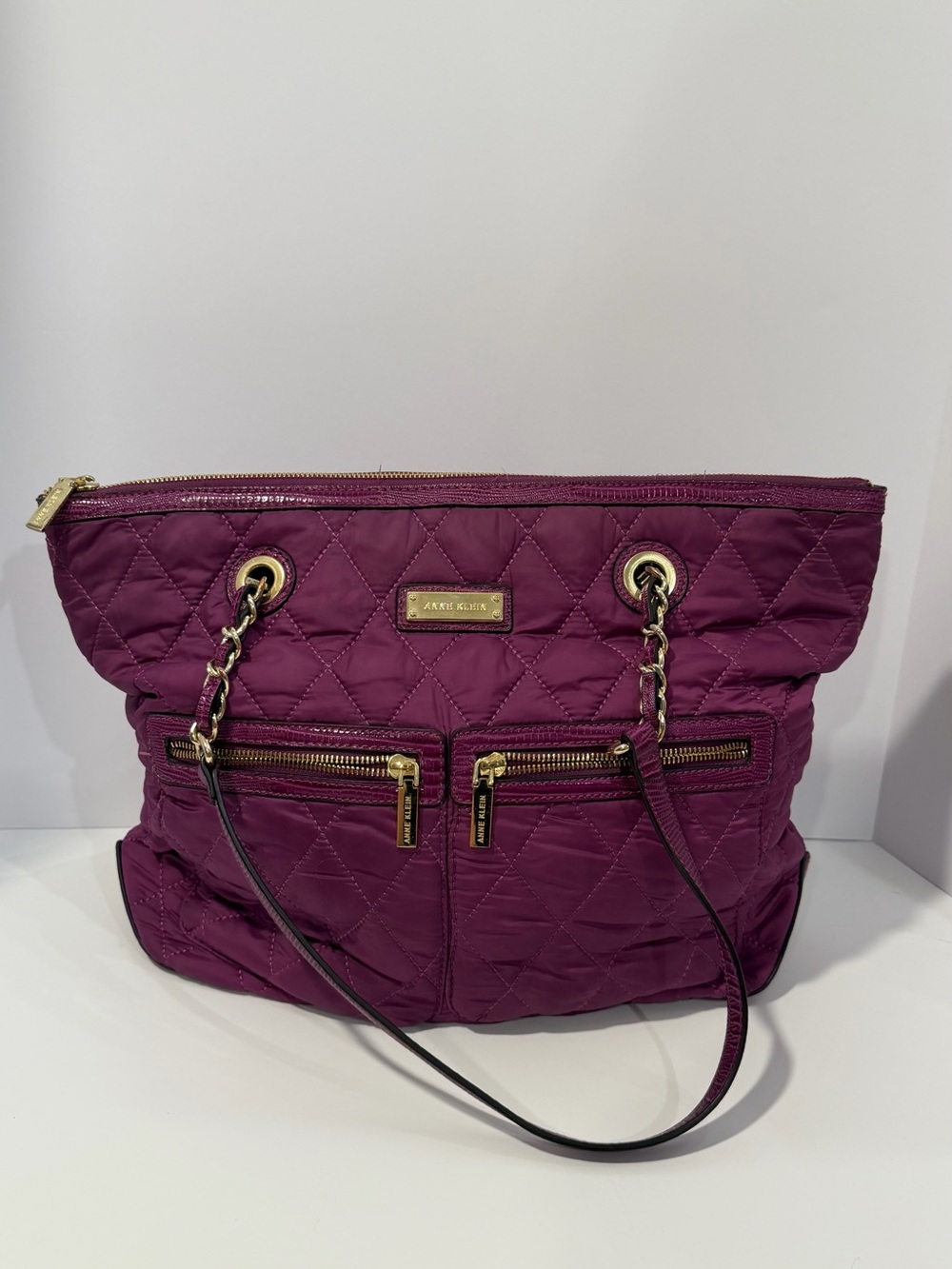 Anne Klein purple tote purse